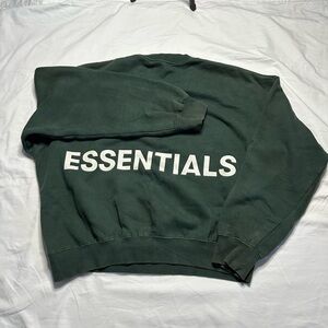 Fear of God Essentials Crewneck Sweater - Forest Green with White Logo